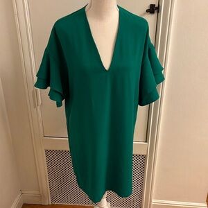 Zara Green V-Neck Dress